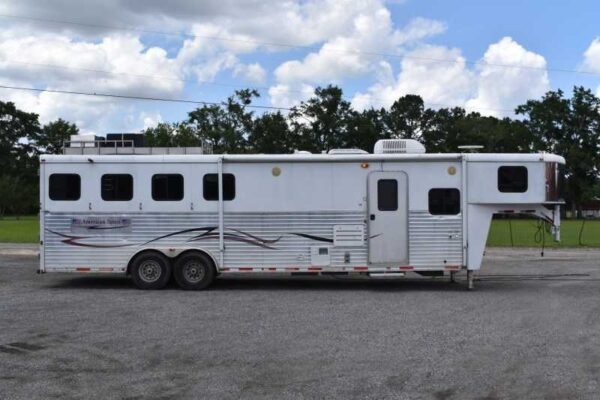 2007 American Spirit 8410GLQ 4 Horse Trailer with 10′ Short Wall