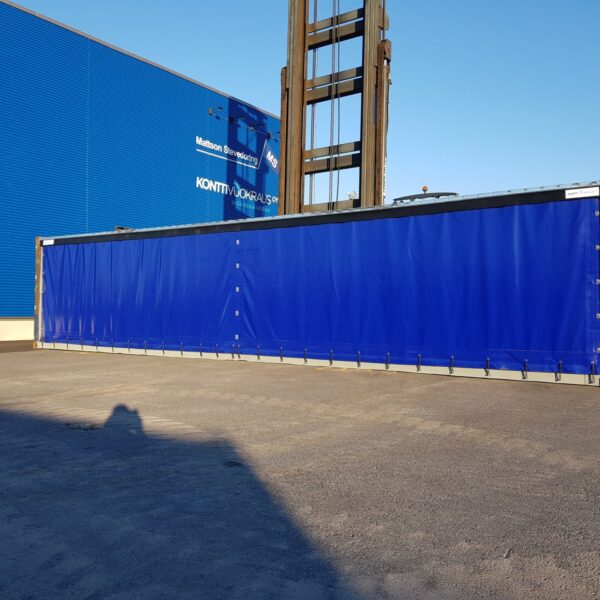 40-fots förvaringscontainer med presenningsvägg
