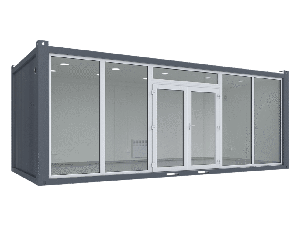 7×3.2m Glass Container, 1 glass wall