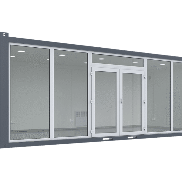 7×3.2m Glass Container, 1 glass wall