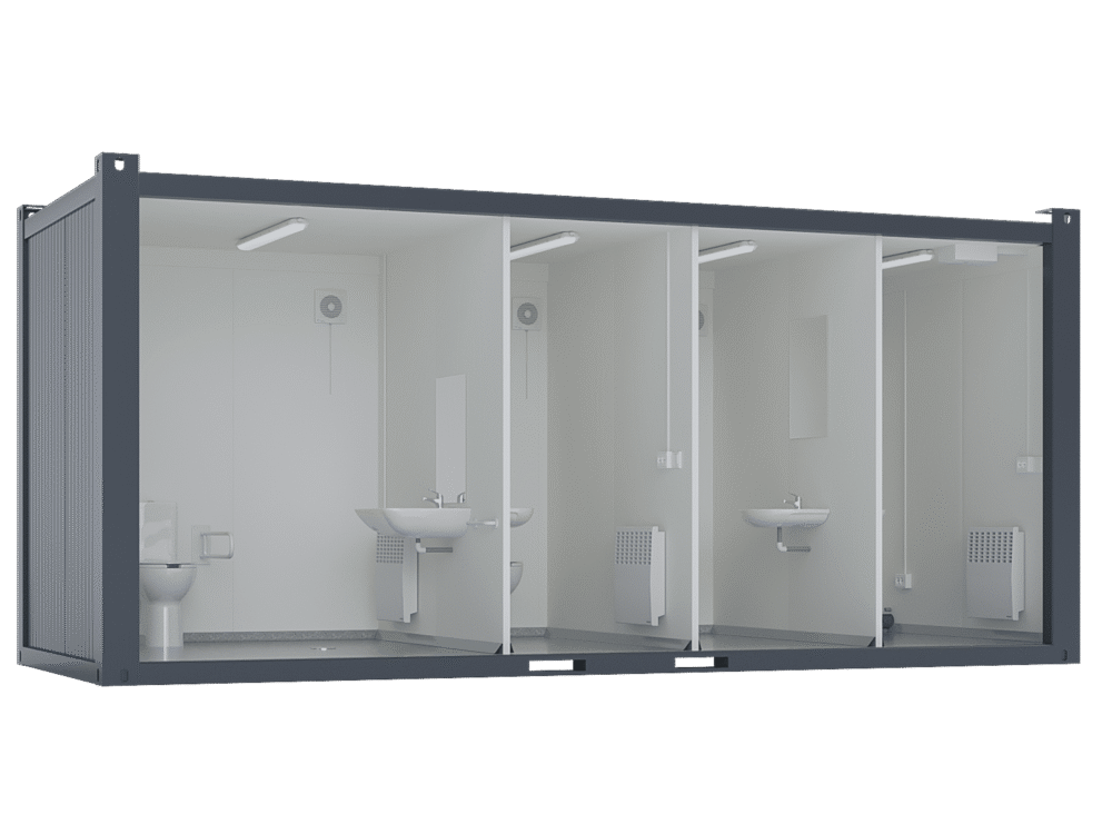 20′ Toilet Container, three standard and one barrier-free toilet, premium - Image 4