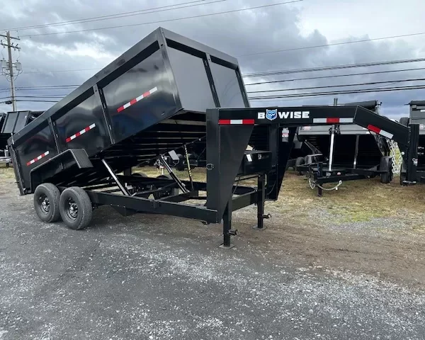 BWise 7 x 16 Gooseneck Dump Trailer – High Sides