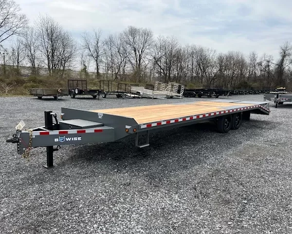BWise 8 x 28 Deckover Equipment Trailer Full Width Ramps
