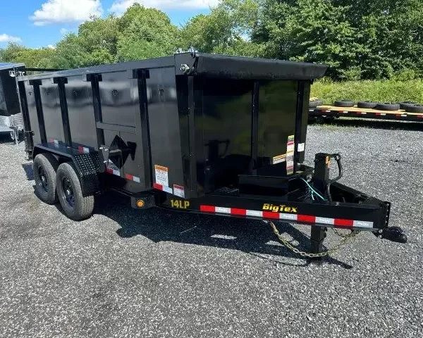 Big Tex 7 x 14 Low Profile Dump Trailer – 4′ Solid Steel Sides