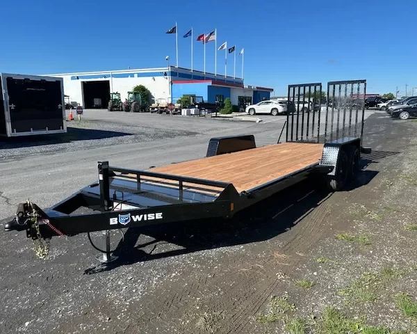 BWise 7 x 20 Equipment Trailer Split Landscape Ramp