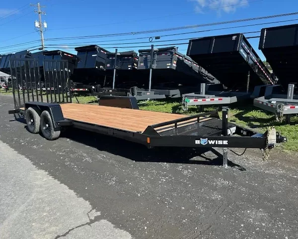 BWise 7 x 20 Equipment Trailer – Split Landscape Ramp