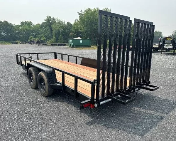 BWise 7 x 18 Equipment Trailer Split Landscape Ramp