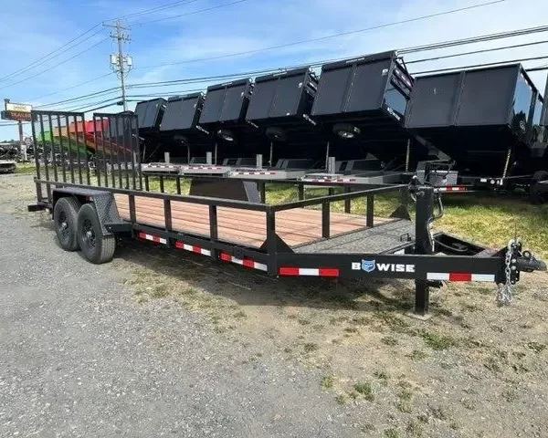 BWise 7 x 20 Equipment Trailer – Split Landscape Ramp