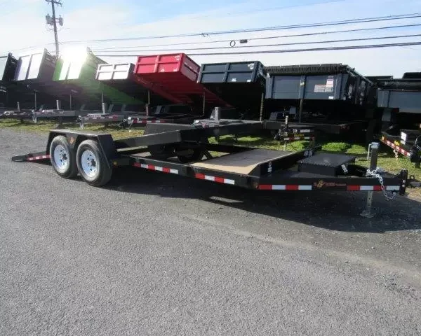 BWise 7 x 22 Low Profile Split Tilt Equipment Trailer Gravity Tilt