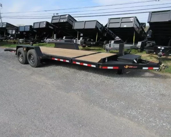 BWise 7 x 22 Low Profile Split Tilt Equipment Trailer 8K Axles