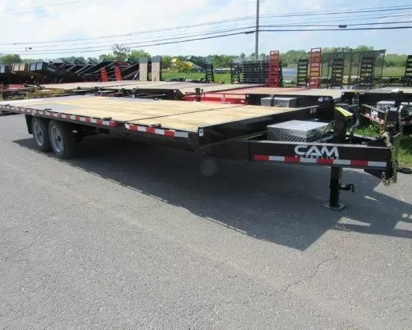 CAM Superline 8 x 24 Deckover Equipment Trailer Power Split Tilt