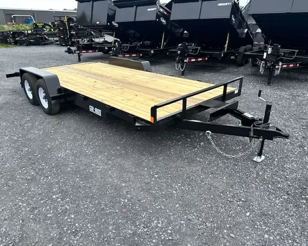 Car Mate 7 x 18 Open Car Trailer 10K Slide In Ramps