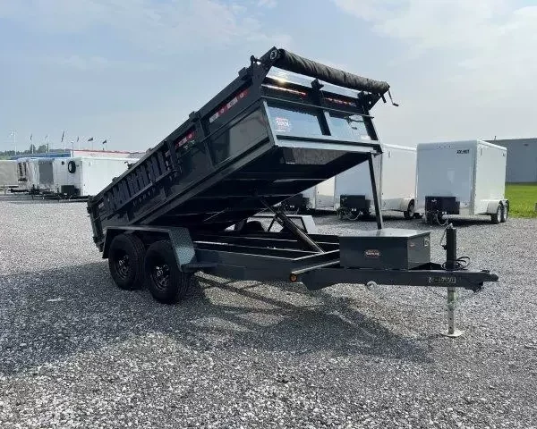 Covered Wagon 6 x 12 Prospector Dump Trailer Ladder Ramps