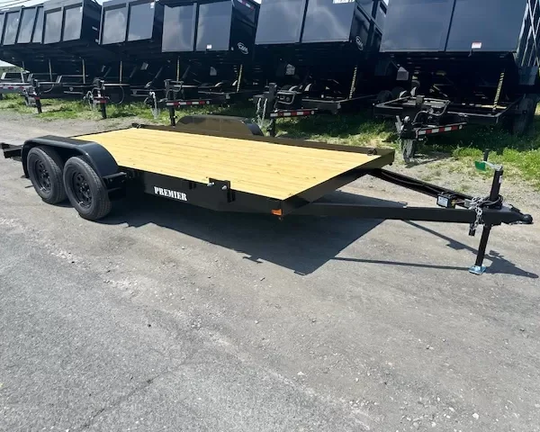 Premier 7 x 16 Open Wood Deck Car Trailer – Slide Out Ramps