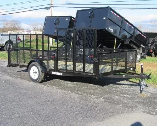 Premier 7 x 14 Landscape Utility Trailer – Mesh Sides & ATV Ramp