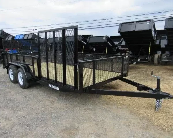 Premier 7 x 16 Landscape Utility Trailer – Mesh Sides & ATV Ramp