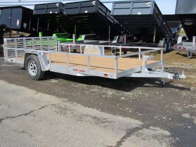 Sport Haven 7×14 Aluminum Utility Trailer – Bi-Fold Ramp Gate