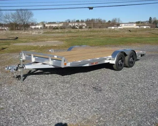 Sport Haven 7×18 Aluminum Car Trailer Wood Deck