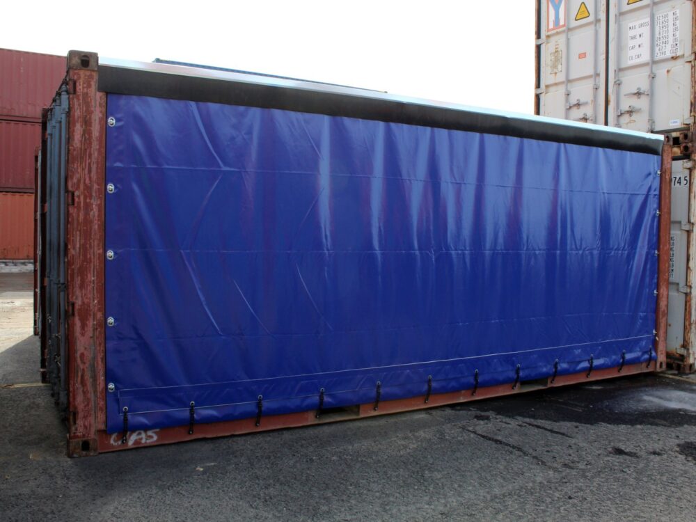 20′ Storage Container with tarpaulin wall