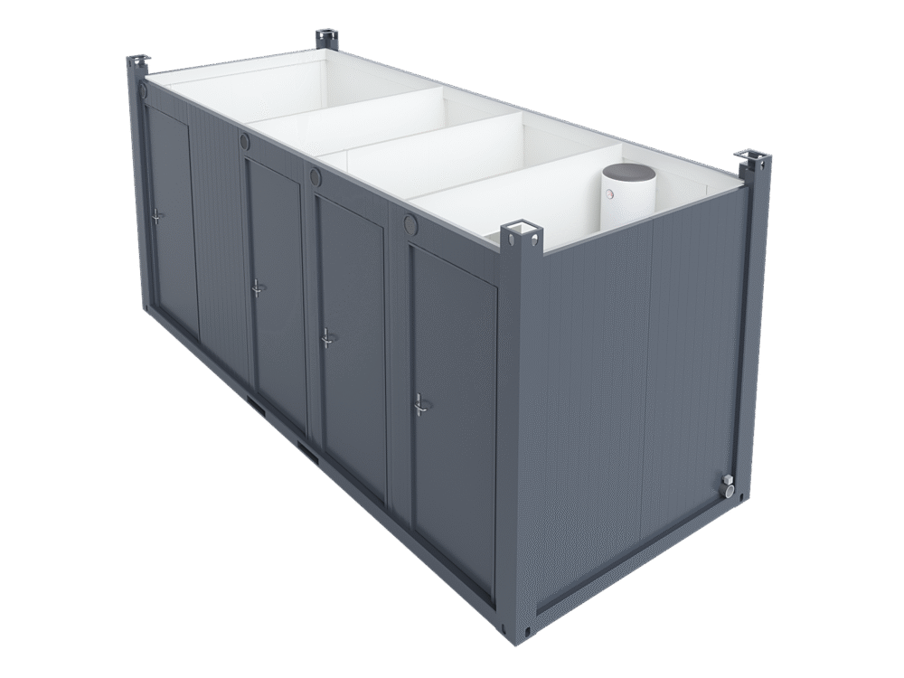 20′ Toilet Container, three standard and one barrier-free toilet, premium - Image 2
